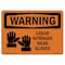 Signmission OSHA WARNING Sign, Liquid Nitrogen Wear Gloves, 10in X 7in Rigid Plastic, 10" W, 7" H, Landscape OS-WS-P-710-L-12666 - alternate 1